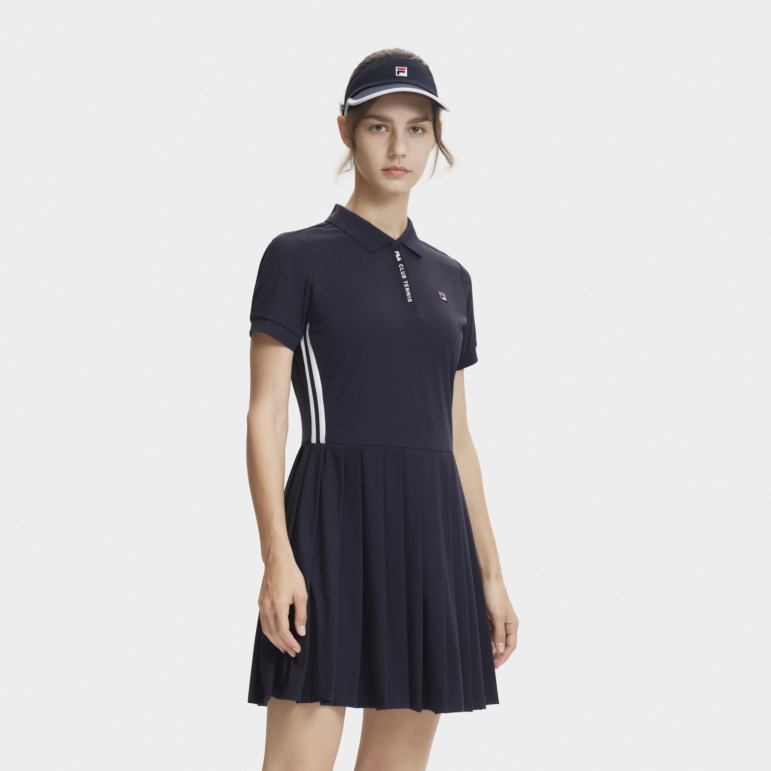 

New FILA Tennis Og SS24 Short Sleeved Dresses Women s RD Royal Blue A11W423307FNV M(165/84A)
