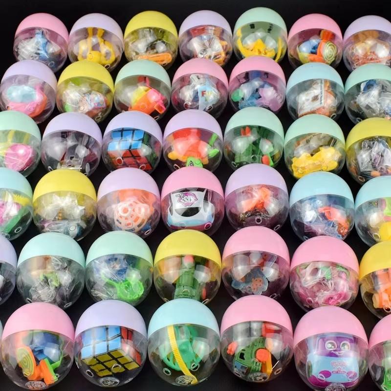 6pcs Gacha Mixed Doll Toy Ball Transparent Capsule Surprise Egg Model Puppets Toys for Kids Playground Game Machine 47X55mm