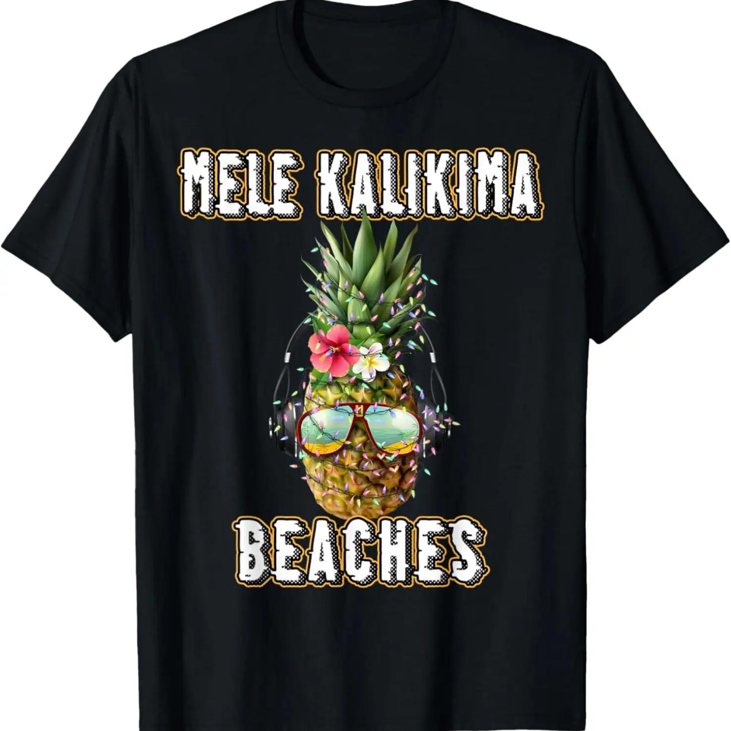Гавайский ананас Рождество Mele Kalikimaka Пляжи Рождество Футболка S