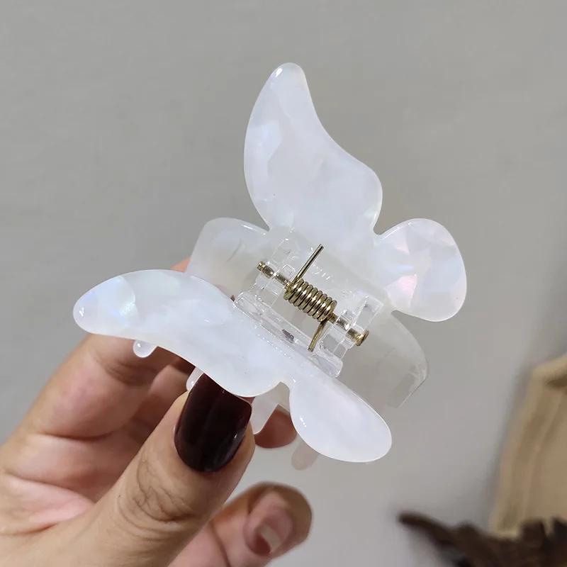 Summer Small Cute Transparent Clip Purple Butterfly Hairpin Ladies Acrylic Hairpin Sweet Accessories Beauty Styling Tools