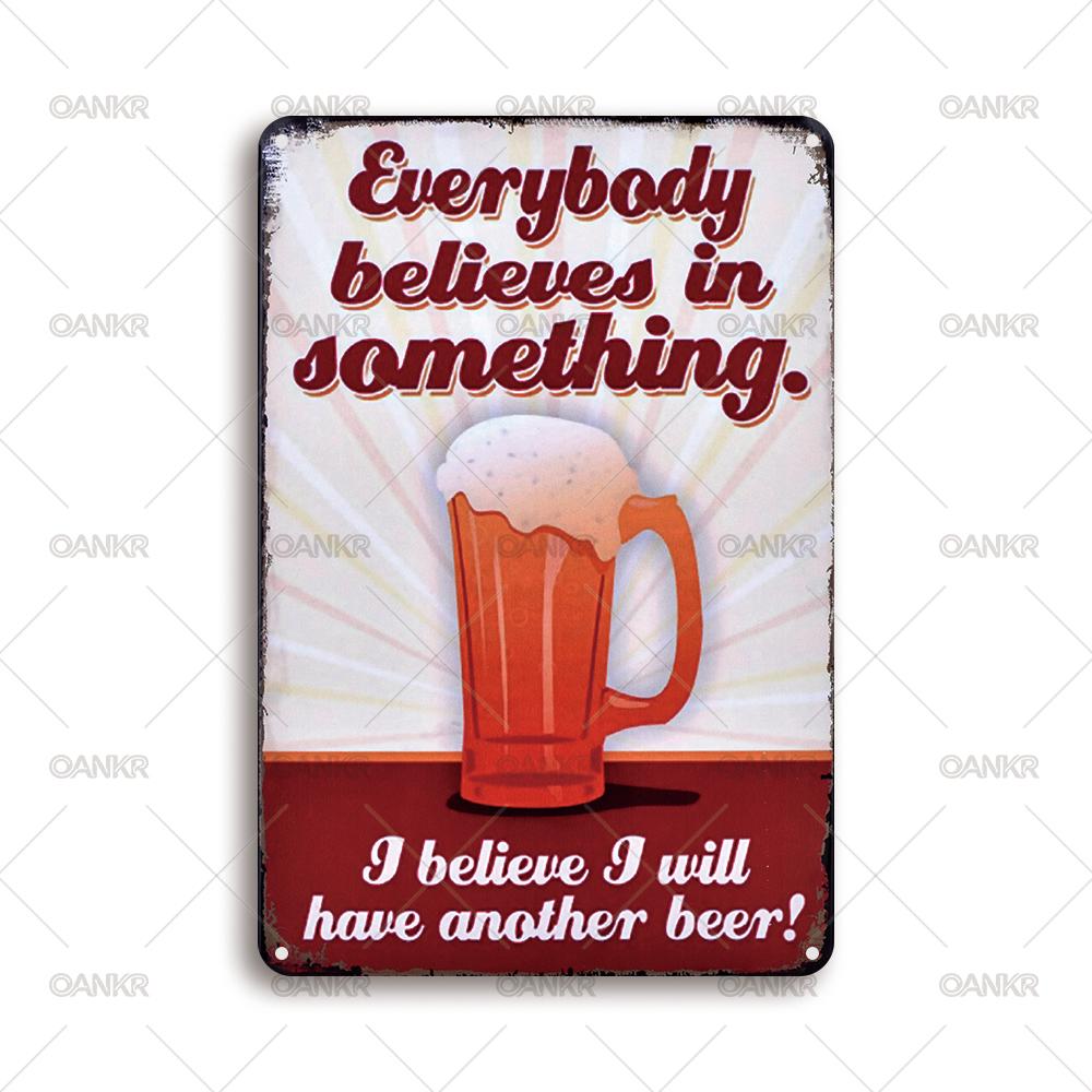 

Vintage Art Beer Poster Metal Tin Sign I Believe I Will Have Another Beer Metal Signs for Pub Bar Home Wall Decor Plaque 20x30cm（7.8x11.8inch）