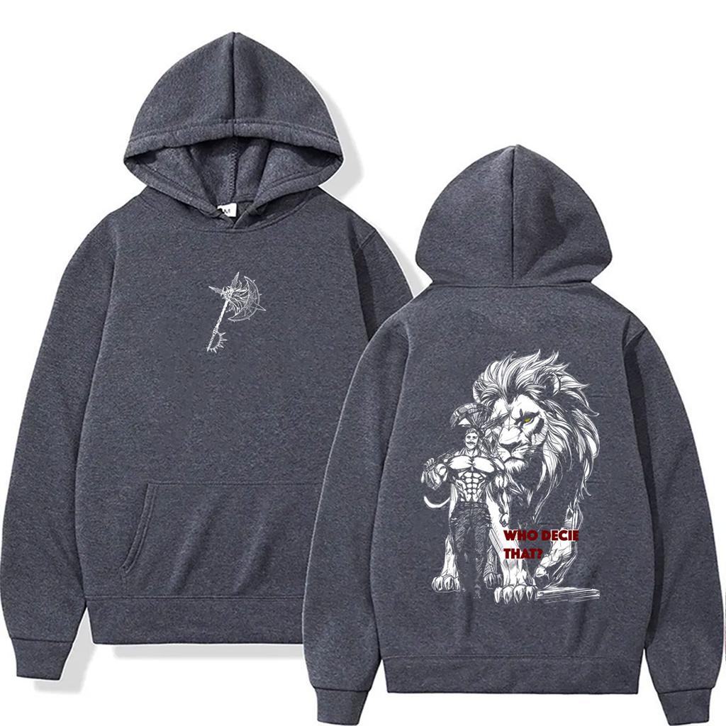 Hot Sale Anime The Seven Deadly Sins Hoodie Manga Lion's Sin of Pride Escanor Graphic Pullover Hoodies Fashion Streetwear