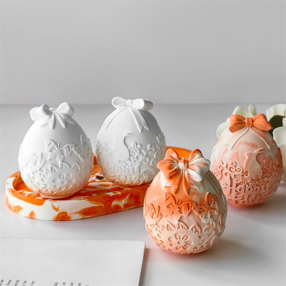 3D Easter Egg Bunny Candle Silicone Mold DIY Rabbit Decoration Plaster Drop Glue Mold Handmade Soap Aromatherapy Handmade Gifts