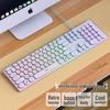 Silent Wired Keyboard and Mouse Set with Punk Mechanical Feel and Luminous Design - Ideal for Girls' Office.