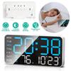 Desk Wall Clock Digital Alarm Clock LED Display with Temperature Date Week