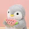 Soft Heart Penguin Breathing Toy Simulation Stuffed Animal Baby Breath Toy Music Lights 25cm Penguin Soothes Plush Toy Kids Toy