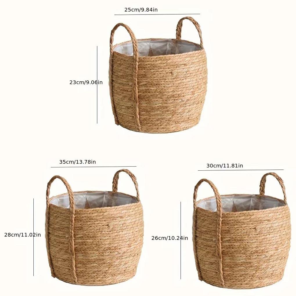 Wicker Plant Pot Natural Grass Flowerpot Cover Basket For Easy Planting And Cleaning Woven Plant Pot
