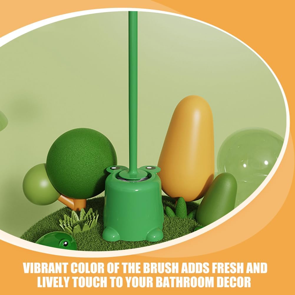 Frog Toilet Bowl Brush and Holder Set: Cute Toilet Brush and Plunger Set, Animal Brush Toilet Scrubber Brush Bathroom Bowl Brush Kit for Bathroom