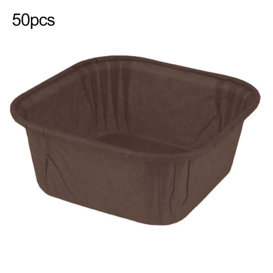 50Pcs Muffin Cup Easy To Release Disposable Non-stick High-temperature Resistant Roll-rim Design Baking Paper Thickened