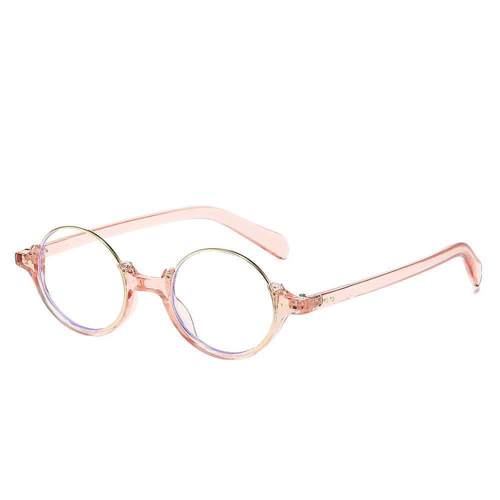 Okrągłe Półramki Okulary Blokujące Niebieskie Światło, Oprawki Okularów Nerd, Damskie Okulary Literackie, Modne Okulary Przeciwsłoneczne