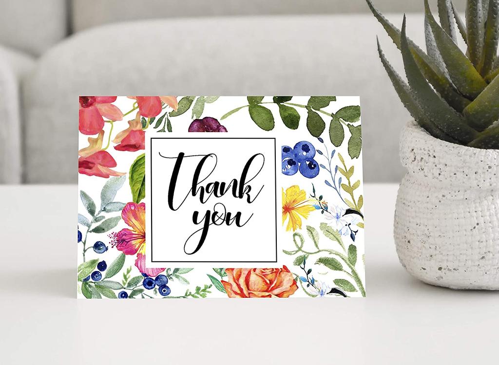 Drága szuvenír babazuhany köszönőlevelek Hajtogatott üres üdvözlőlap fehér borítékokkal - 36