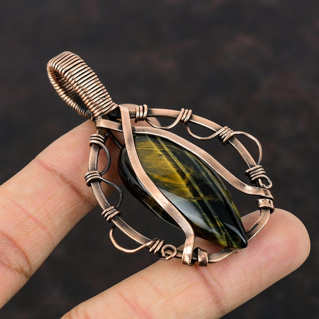 Nellite Pendant Copper Wire Wrapped Pendant Gemstone Pendant Copper Jewelry Handmade Pendant Nellite Jewelry Designer Pendant Gifts For Her