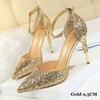 Bigtree European and American Fashion Sexy Hollow Out Nightclub Show Metal Heel  9.5cm High Heel Sparkle Sequins with Sandals