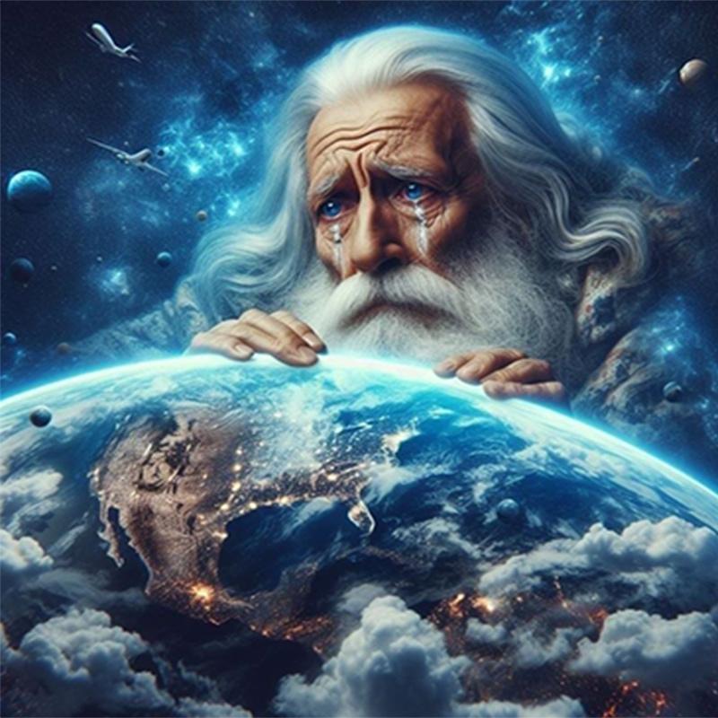 5D Diamond Art Set - Star Guardian Earth, Cosmic Elder in American Mythology Style for Home Decoration, Living Room, Entrance, Bedroom Wall Art, Handm