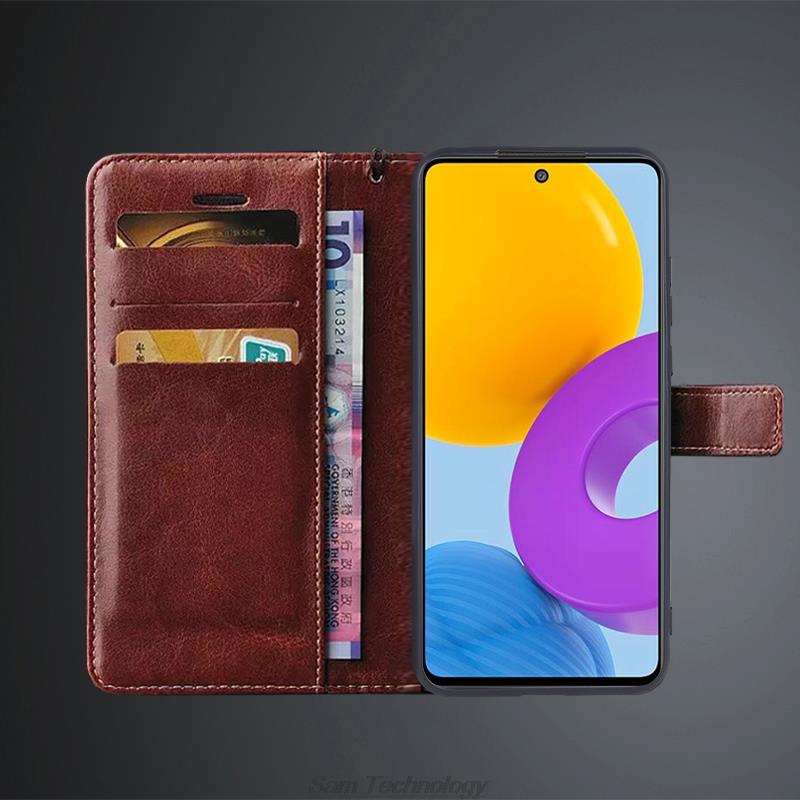 Card Holder Cover Case for Samsung Galaxy M52 M526B Pu Leather Flip Cover Retro Wallet Phone Case M52 Business Fundas Coque