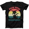 230 Gsm 100% Bumbac Pew Pew Madafakas Pisică Neagră Retro Cu Pistoale Cadou Amuzant Tricou Negru B207