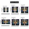Set Of 2 Spring Summer Curtains Stained Glass Tree Life Yarn Polyester Room Decor Kitchen Study Made Cooking Area Window Treatment
