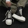 Spring Senior Couple Boots Martin Boots Side Zipper Tooling Boots Thick Sole Heightening Black And White High-Top Board Shoes Men And Women