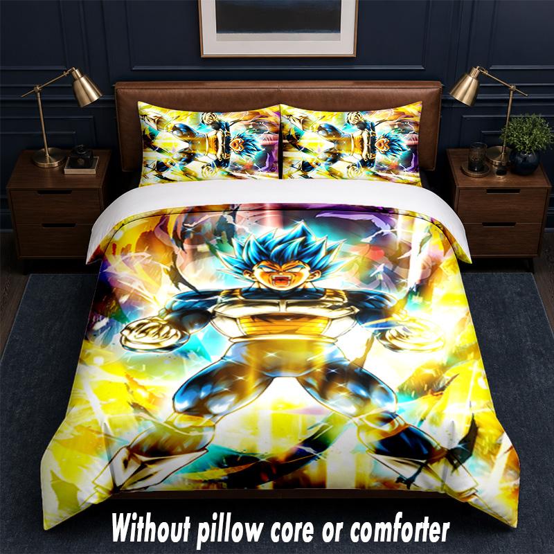 Set Biancheria da Letto Design Vegeta 1 Copripiumino + 2 Federe Morbido Traspirante Biancheria da Letto per la Casa
