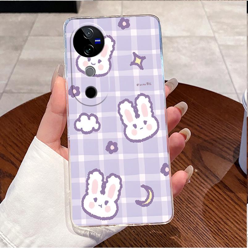 Case For VIVO V40 5G Back Cover VIVO V40 Pro 5G Cute Love Cat Rabbit Funny Cartoons Casing Ultra Thin Clear Soft TPU Phone Case
