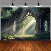 1 Magic Forest Ruins Gothic Arch Stone Carving Theme Background Banner Multiple Sizes To Choose from