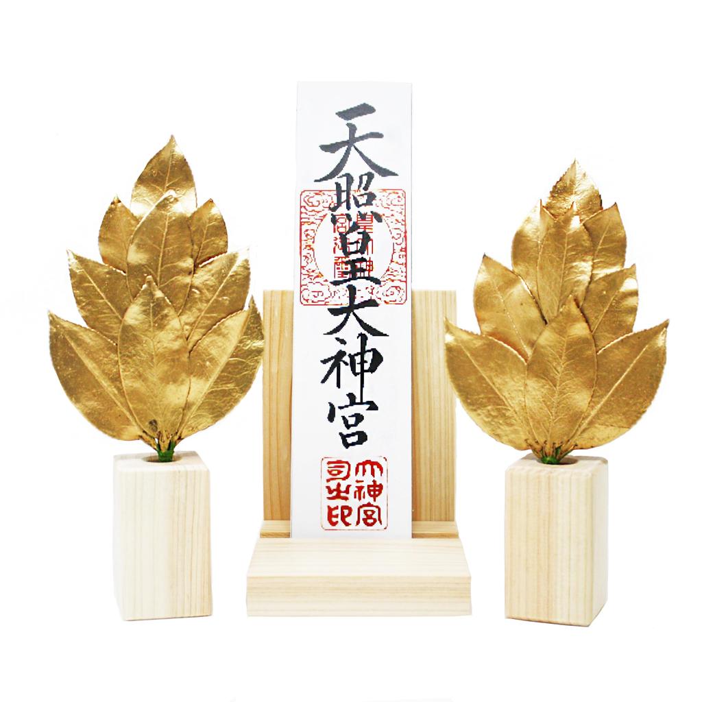 [A&K] Golden Sakaki Tree, Mini Small, Preserved, Made with Fresh Leaves (Japanese Camellia Sasanqua Leaves) Utility Model Registration No. 3222297.