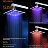 BAKALA  8 10 12 16 Inch Water Powered Rain Led Shower Head Bathroom 3 Colors Led Showerhead. Chuveiro Led