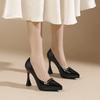 - Sexy pointed thin heel one-word high heels for women's autumn new waterproof table, not tired feet, single shoes for women