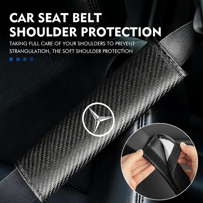 Car Carbon Fiber Seat Belt Shoulder Cover Padding Seatbelt ProtectionAccessories For Benz CITAN VITO SPRINTER CLS SLK Sport ML PN7