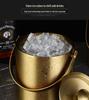 3L Stainless Steel Ice Bucket with Thick Handle, Double-Layer Insulation for Beer, Wine, and More