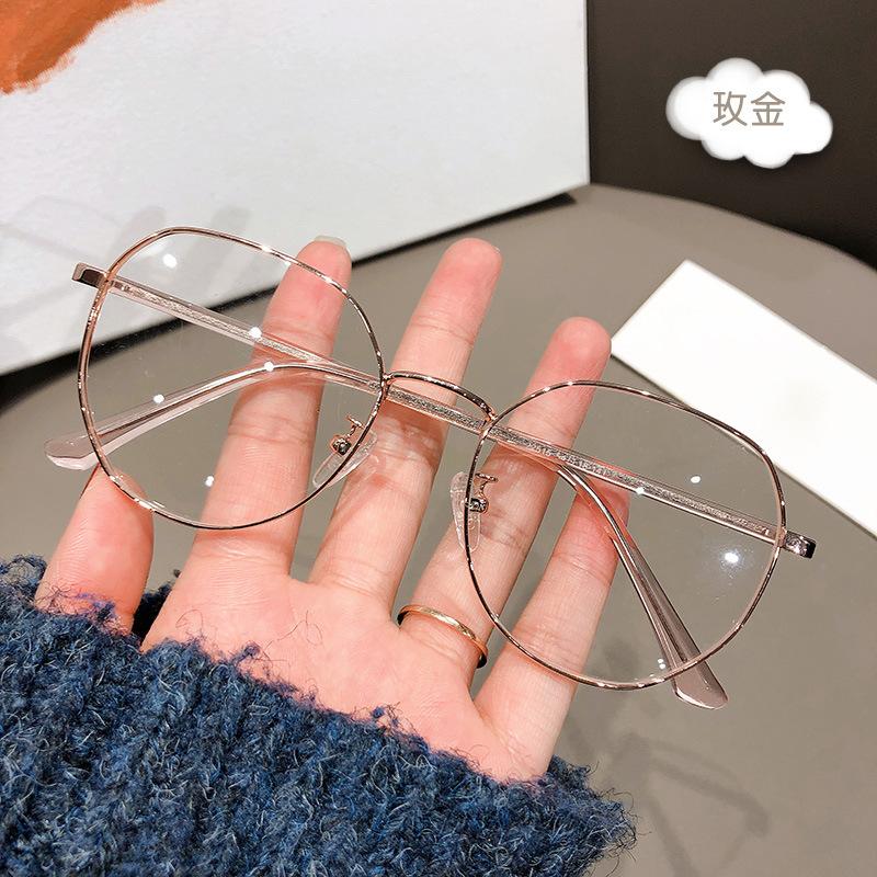 

2025 очки по рецепту, те же нерегулярные полигональные очки для близорукости, оправа для мужчин и женщин, модная большая оправа, Danyang 22515 Single Version&1.56&None розового золота