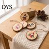 Reusable Xmas Tree Pendants 12/24/36Pcs Christmas Gnome Wooden Ornaments, Round Wood Slice Hanging Decorations, Santa Claus Tags Print Designs