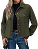 2024 Trendy Women's Casual Corduroy Crop Jacket: European & American Style Button-Up Cardigan