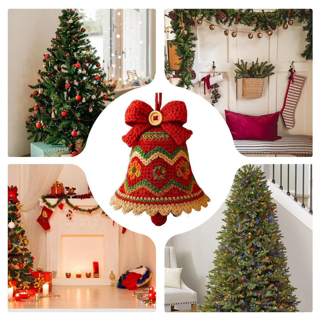 Christmas Crochet Kit For Beginners Crochet Complete Kit Christmas Bell Ornament Handmade Crafting Set For Holiday Craft