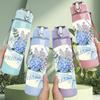 1PC Blue Hydrangea Flower Bouquet Print 750ml Color Plastic Sports Water Bottle Leakproof Flip Straw Lid Suitable for Sports Office Home Use