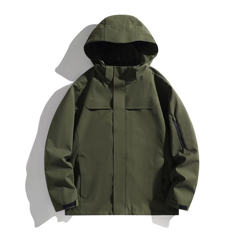 3-In-1 Jacket Windproof Waterproof Thickened Warm Men's and Women's Outdoor Travel Mountaineering Casual Hooded Men's Jacket