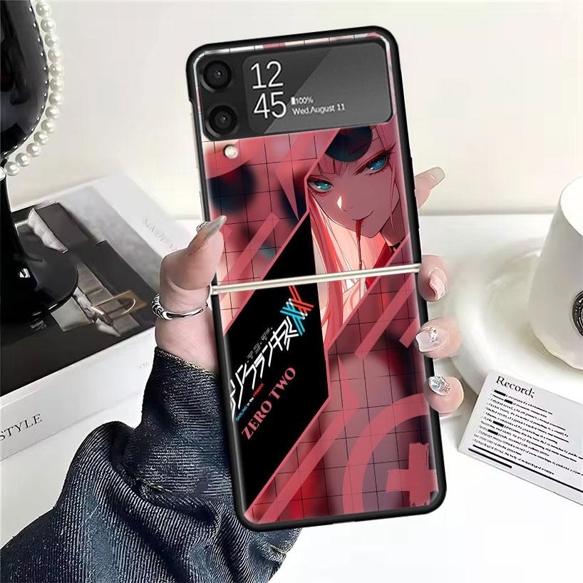 Cute Anime Waifu Art Design Phone Case For Samsung Galaxy Z FLip7 Flip6 Flip3 Flip4 Flip5 ZFlip 7 Flip 6 5 4 3 5G Fundas Cover C