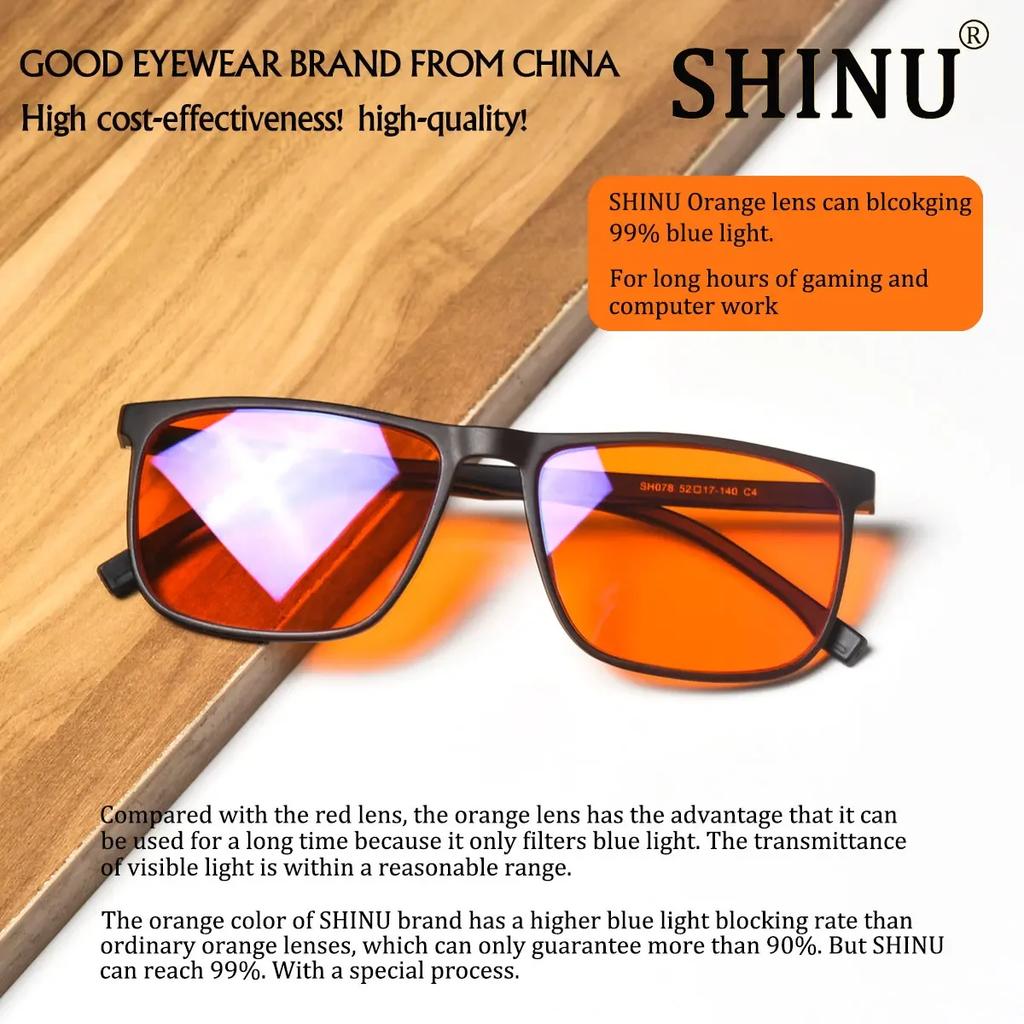 Shinu Blue Light Blocking Glasses Blue Light Reduction Fitover Anti-Blue Blocking Computer Gaming Glasses