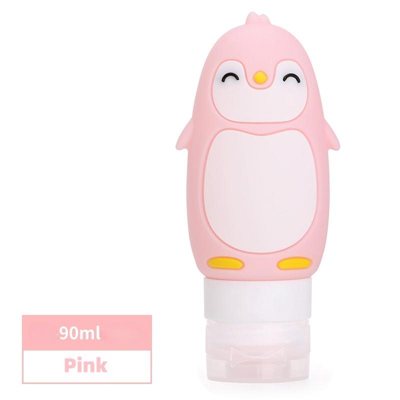 Cartoon Penguin Shaped Bottle Packaging,Press on Storage Bottle,Can Hold Shower Gel and Shampoo,Travel Accessories
