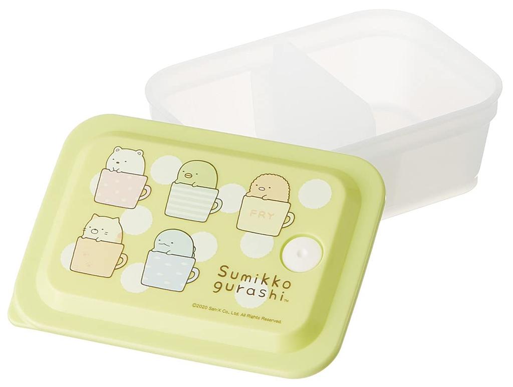 Skater Bento 450ml Integrated Air Single Sumikkogurashi Design Box, Antibacterial, Fluffy, Capacity, Gasket, Valve, Tier, (PAS5AG-A)