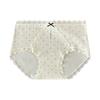 Ladies Summer Gentle Lace Stitching Jacquard Cotton Color Yarn 10A Bacteriostatic Crotch Mid Waist Triangle Briefs