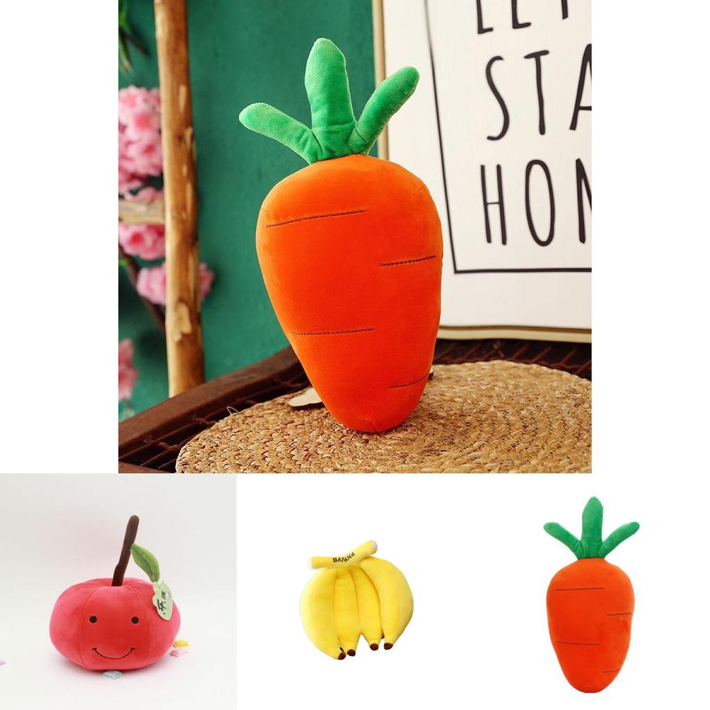 Cuddly Plush Fruits Vegetables Keychain Pendant Dolls Banana Orange Peach Eggplant Carrot
