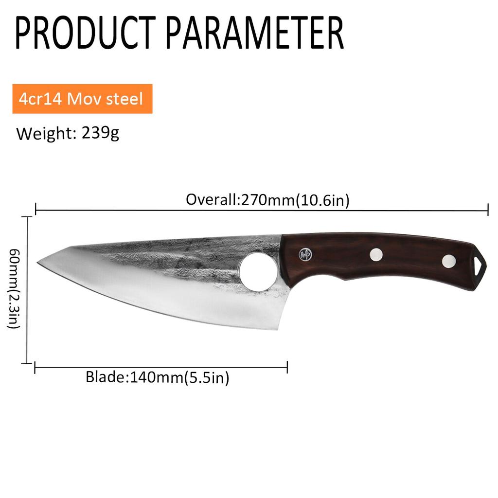 5.5" Stainless Steel Handmade Forged Kitchen Knife Meat Chopping Cleaver Chef Knives Boning Fish Butcher Knife