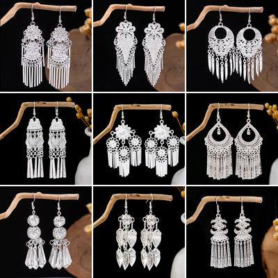 BLINGBAY Dámské Nové Boho Styl Dlouhé Třásně Náušnice Personalizované Retro Dovolená Základní Náušnice