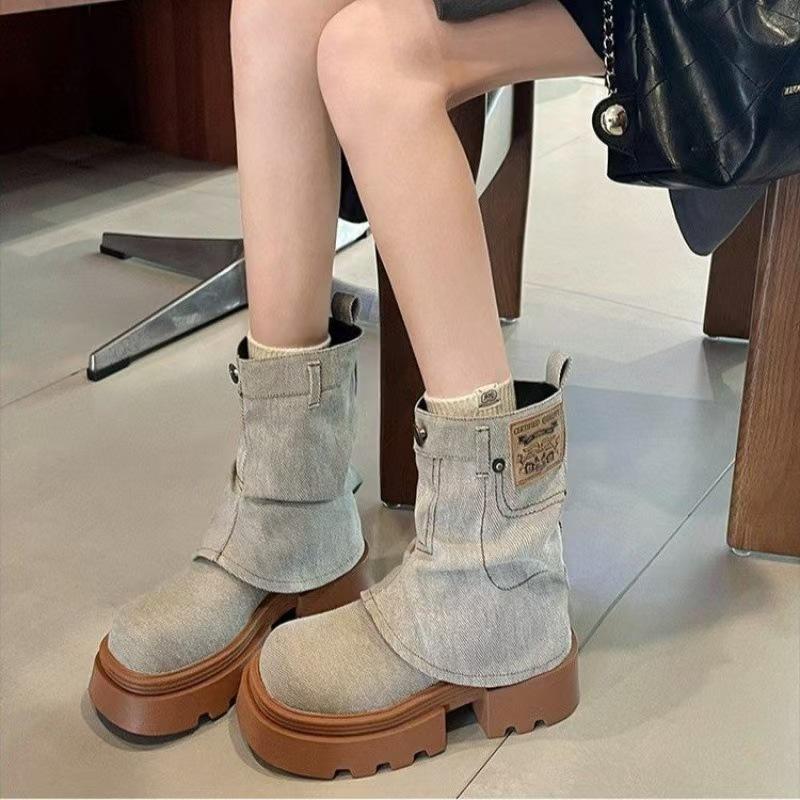 Fashion Height increasing anti slip thick soled fashion boots for women in autumn new comfortable simple personalized women's boots