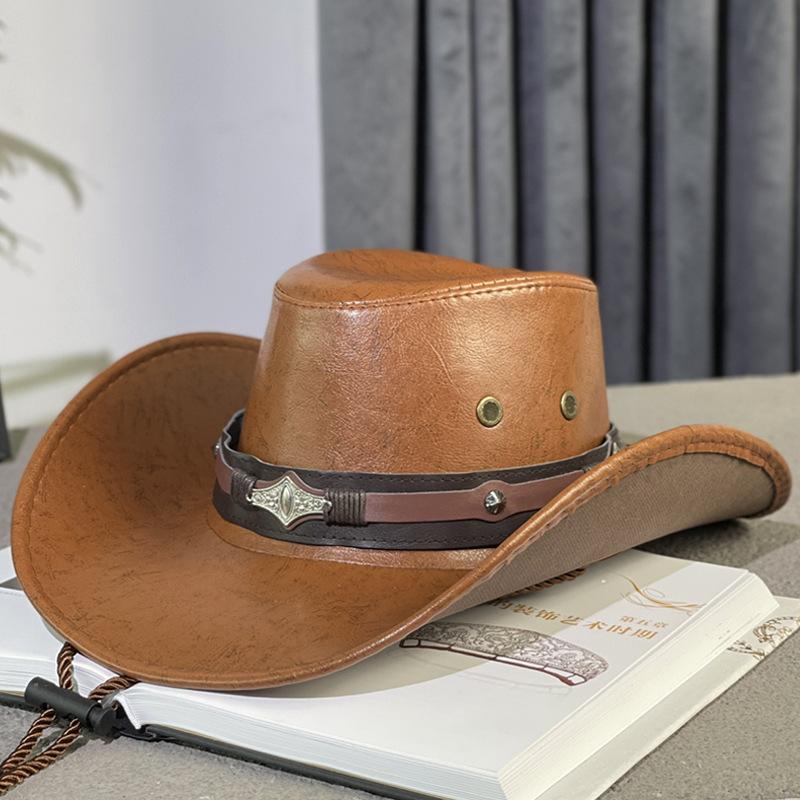 Men's and women's spring and autumn outdoor sunscreen visor hat travel knight hat western cowboy hat big edge Tibetan jazz hat