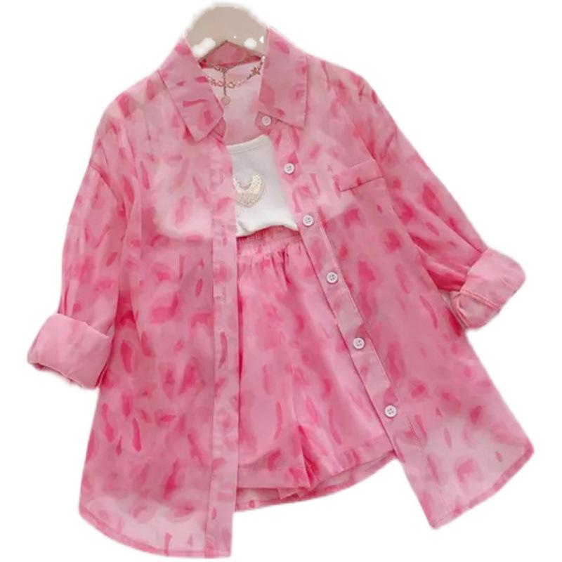 Girls' Sunscreen Jacket & Shorts Set - Lightweight Summer Outfit for Children