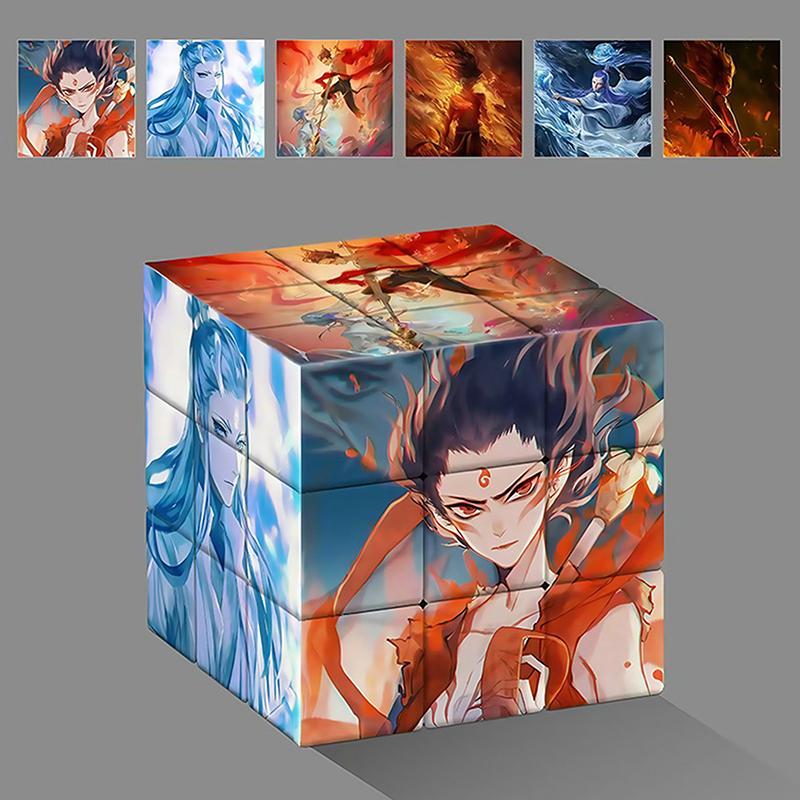 

Милый кубик-пазл Нэчжи, шлифованный кубик Рубика третьего порядка, развивающая игрушка для студентов и детей