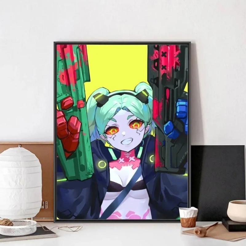 Anime C-Cyberpunk E-Edgerunners Plakát Bez Rámu Plátno Malba Plakát Nástěnné Umění Malba Ložnice Pracovna