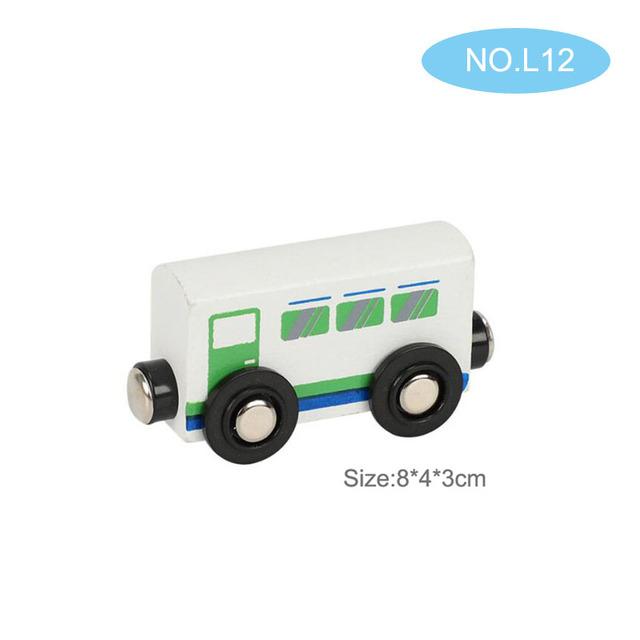 Small Wooden Scene Car Toys Magnetic Train Toy Truck Fit All Kinds Wooden Railway Train Track Children Gifts